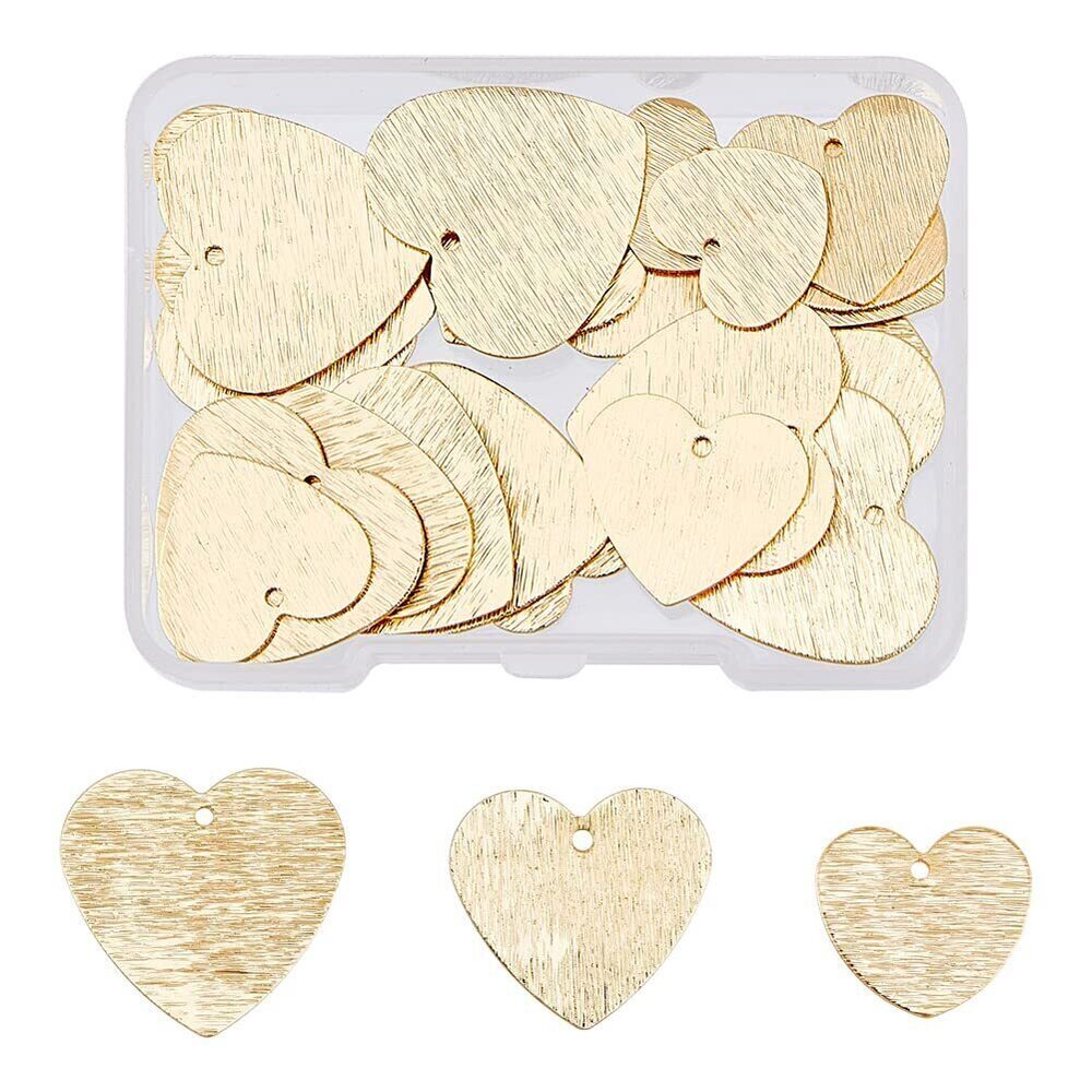 7758 30Pcs 3 Style Brass Pendants Charms Rack Plated Brass Blank Charms